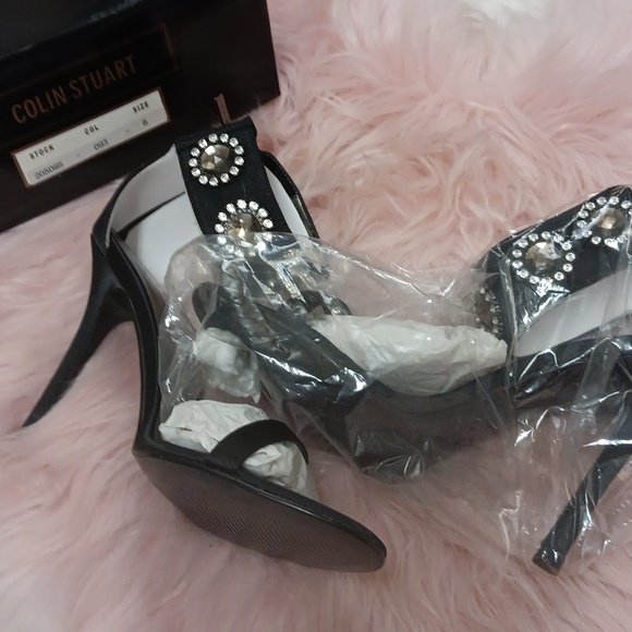 Brand New COLIN STUART ANKLE WRAP RHINESTONE STUDDED HEELS- 6 - Picture 7 of 8